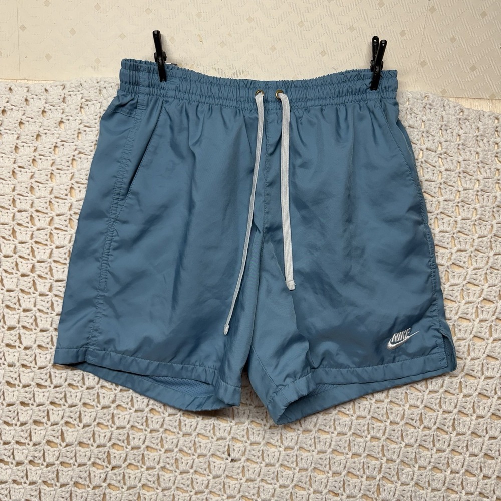 Nike Woven Swim Shorts Mens M Blue Drawstring Athletic Lined  Stretch AR2382-424